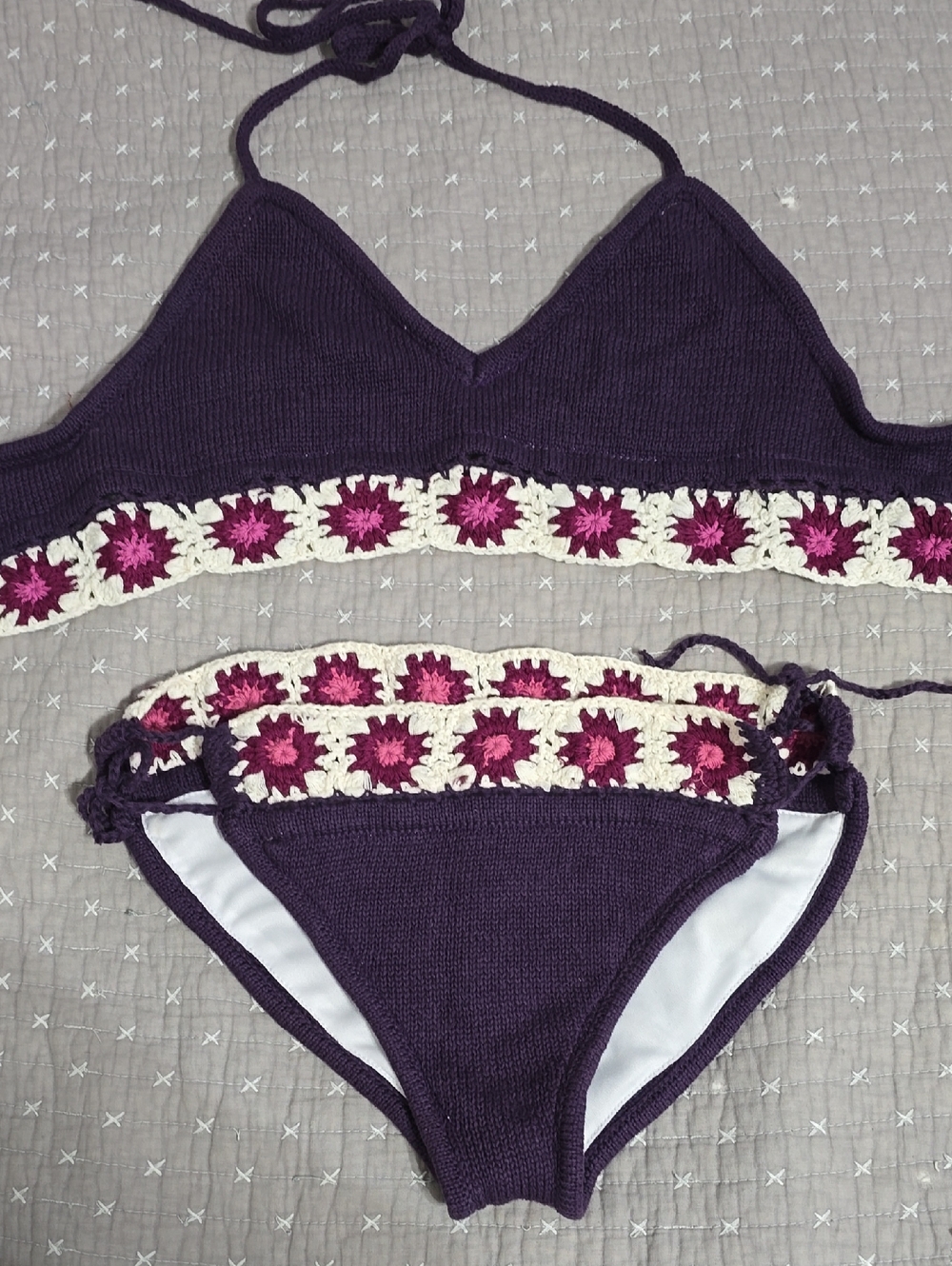Crocheted/knit Two Piece Bikini | SZ• S/M